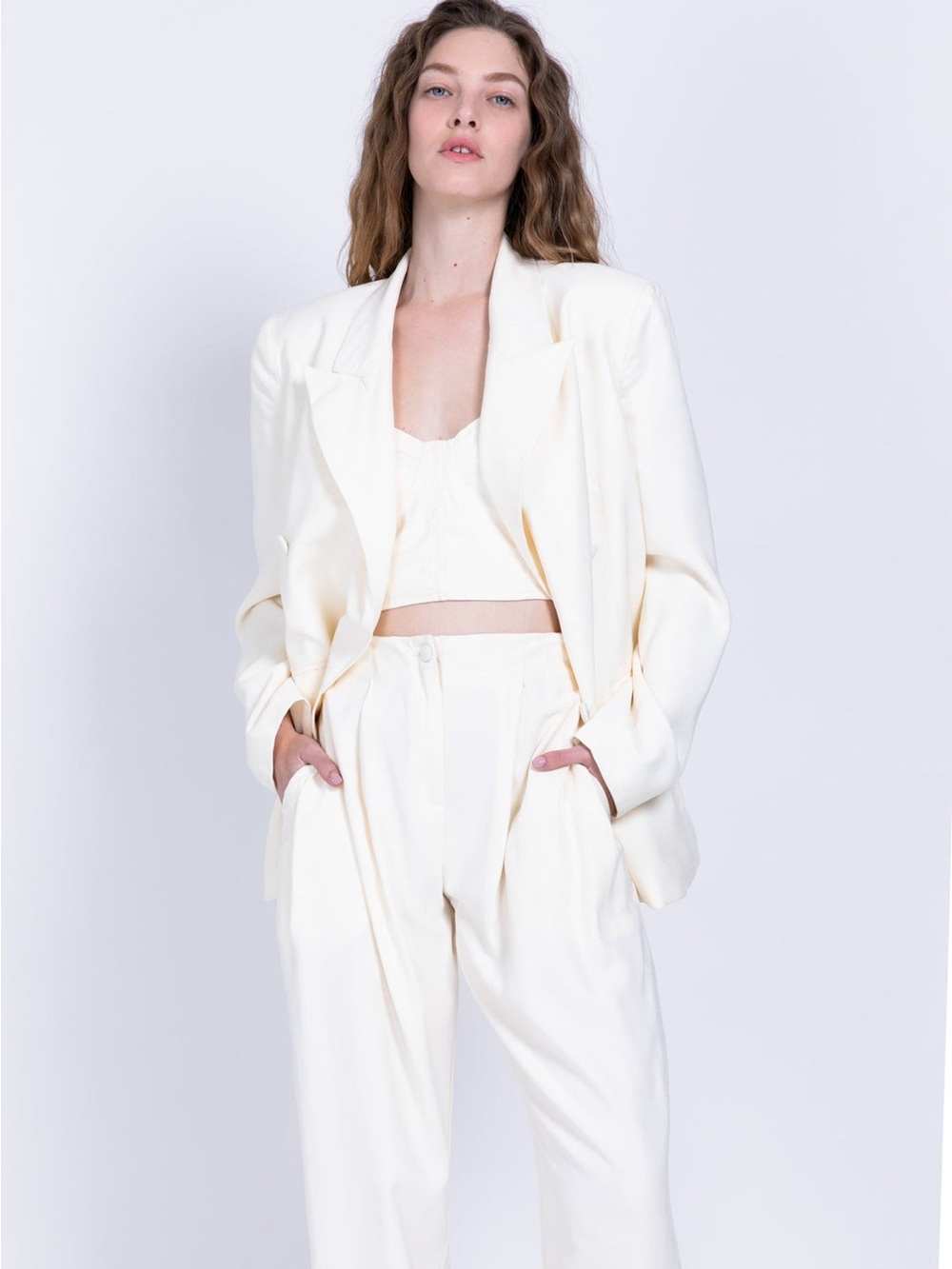 SABINA MUSÁYEZ | cream oversized blazer | size small